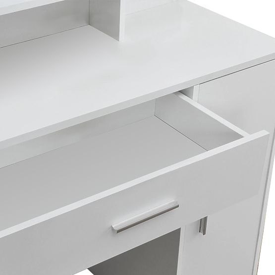 Kozmetična toaletna miza z modernim belim ogledalom ModernHome