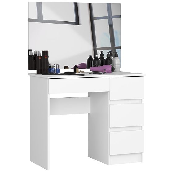 KOZMETIČNA TOALETNA MIZA Z OGLEDALOM T-6/SL 900x600 DESNA PK BELA