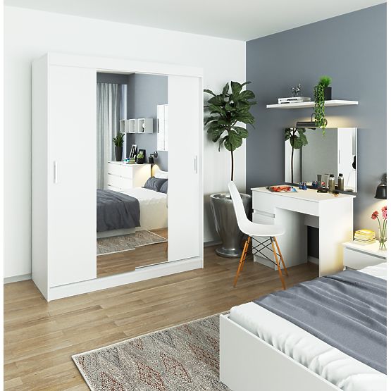 KOZMETIČNA TOALETNA MIZA Z OGLEDALOM T-6/SL 900x600 DESNA PK BELA