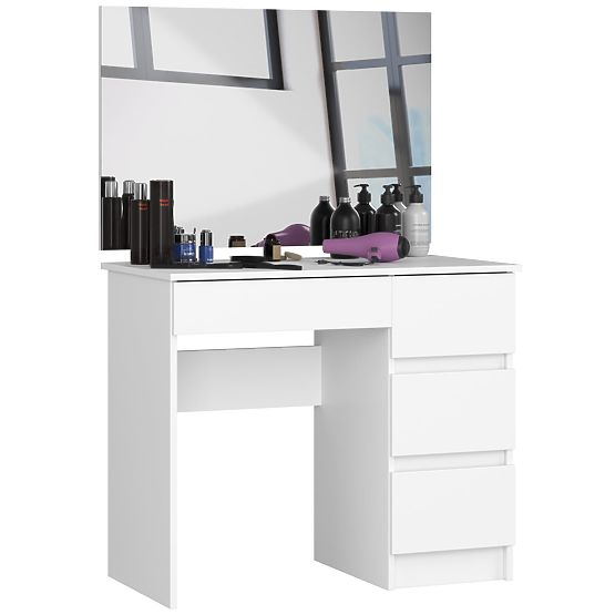KOZMETIČNA TOALETNA MIZA Z OGLEDALOM T-6/SL 900x600 DESNA PK BELA