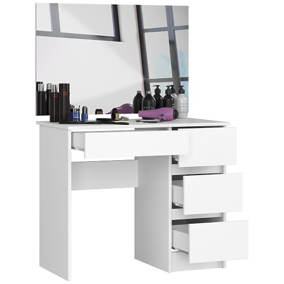 KOZMETIČNA TOALETNA MIZA Z OGLEDALOM T-6/SL 900x600 DESNA PK BELA