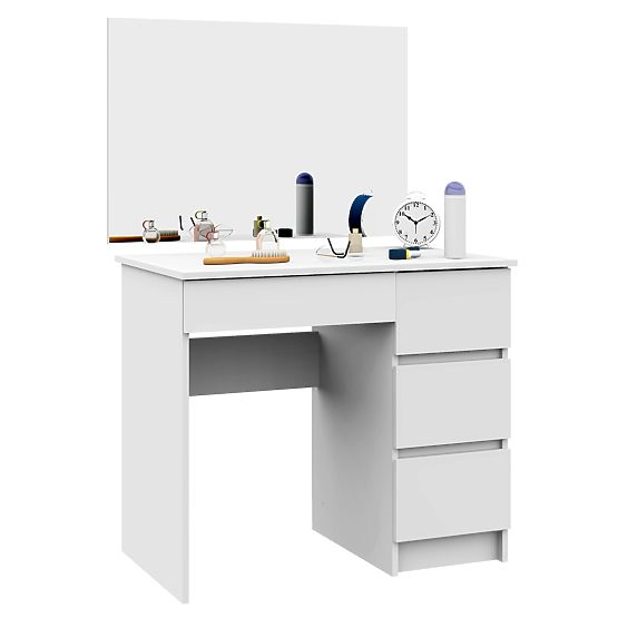 KOZMETIČNA TOALETNA MIZA Z OGLEDALOM T-6/SL 900x600 DESNA PK BELA