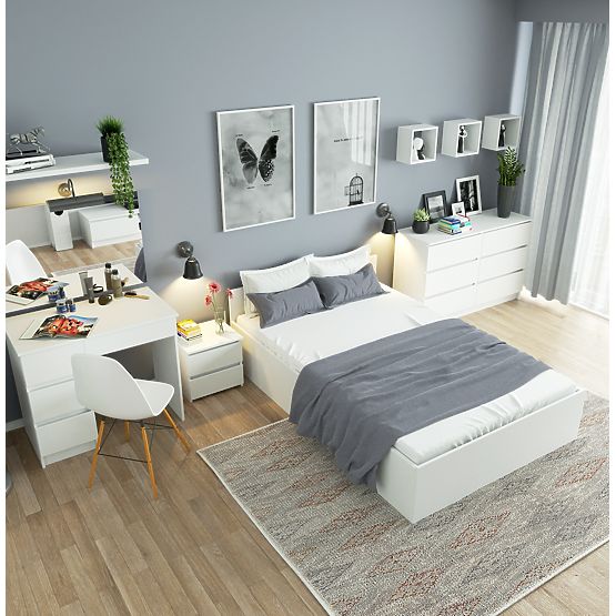 KOZMETIČNA TOALETNA MIZA Z OGLEDALOM T-6/SL 900x600 DESNA PK BELA