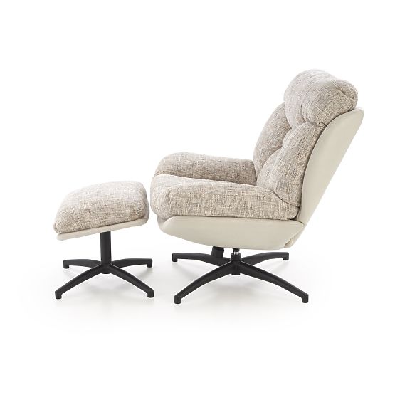 KRONOS naslanjač s podnožjem, bež / večbarvna (1p=1ks)