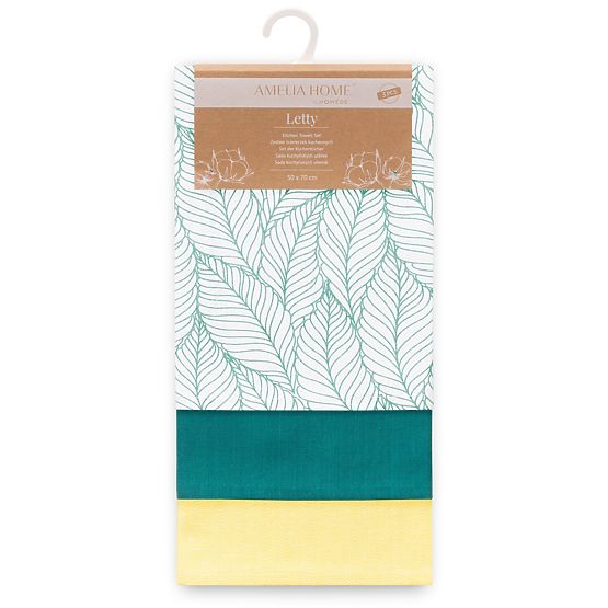 Kuhinjska brisača LETTY barva turkizna tiskani motiv moderni stil moderni 50x70 ameliahome