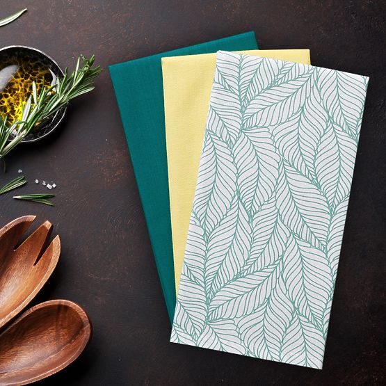 Kuhinjska brisača LETTY barva turkizna tiskani motiv moderni stil moderni 50x70 ameliahome