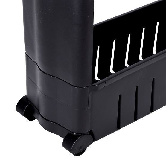 Kuhinjska in kopalniška polica črna 3 ravni Leira