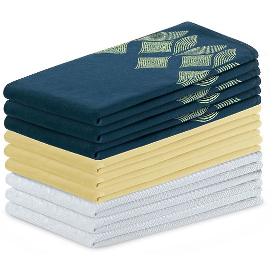 Kuhinjska krpa LETTY rumena s potiskom sodoben motiv klasičen slog 50x70 ameliahome