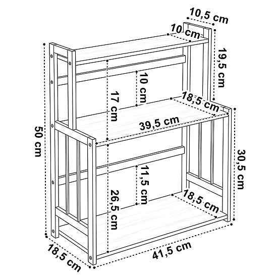 Kuhinjska polica za začimbe CEZAR Wood Brown