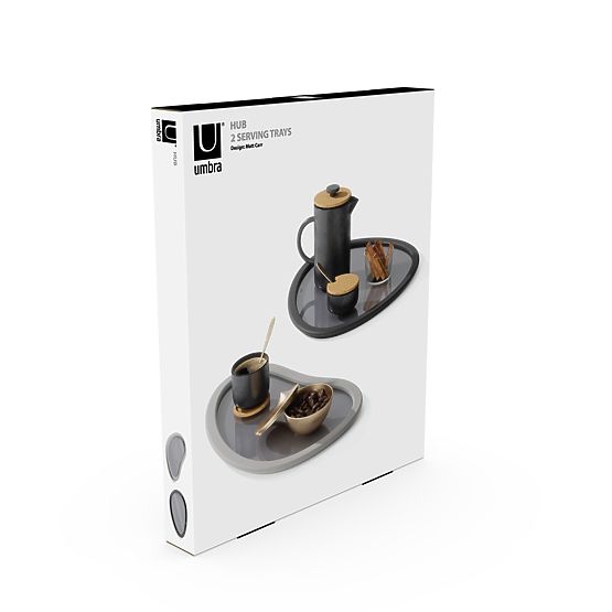 Kuhinjski dodatki nepravilne oblike HUB barva grafitna stil minimalističen umbra