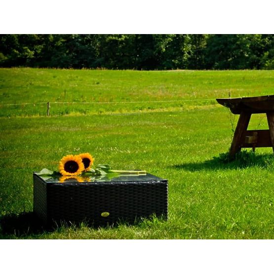 Kvadratna miza iz črnega tehno ratana