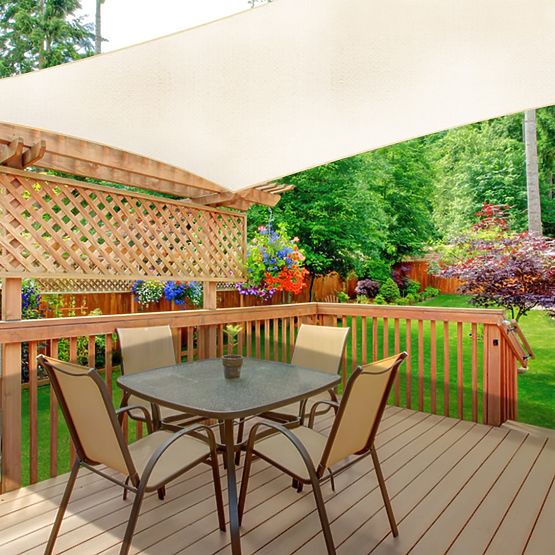 Kvadratno senčno jadro 3x3m vodoodporna streha ModernHome - bež