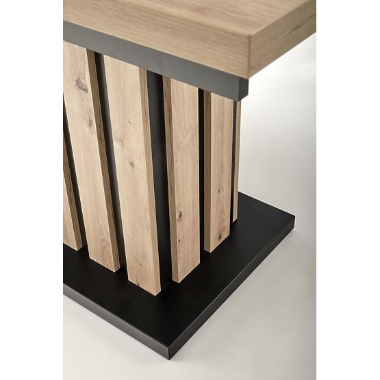 LAMELLO raztegljiva miza 160-210/90 cm hrast artisan/črna