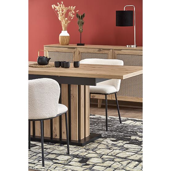 LAMELLO raztegljiva miza 160-210/90 cm hrast artisan/črna