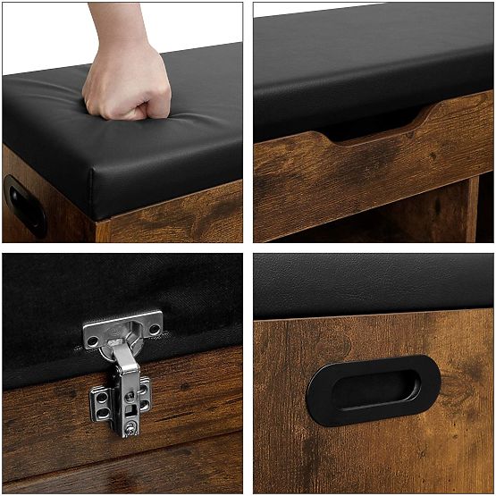 Lesena klop z omarico za čevlje LOFT