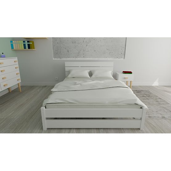 Lesena postelja Max 200 x 90 cm - bela