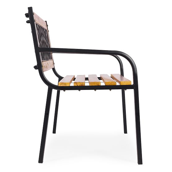 Lesena vrtna klop s mrežastim naslonom 118x52 cm park MultiGarden