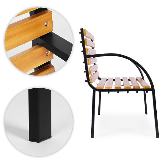 Lesena vrtna klop z naslonjalom 122x57 cm parkovna MultiGarden