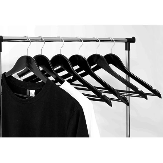 Leseni obešalnik RONDO set 10 kos črn