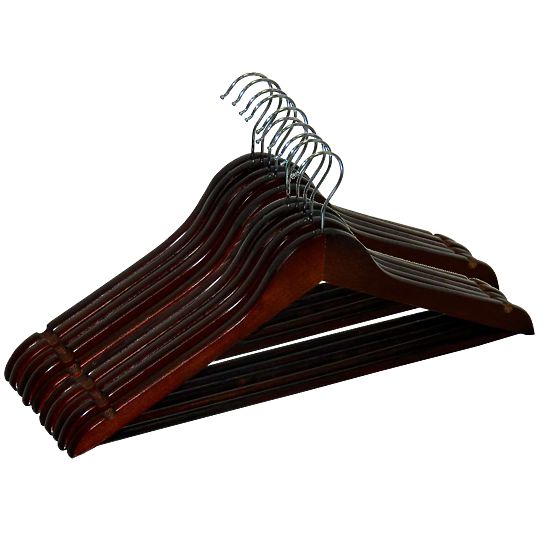 Leseni obešalnik RONDO set 5 kos temno rjava