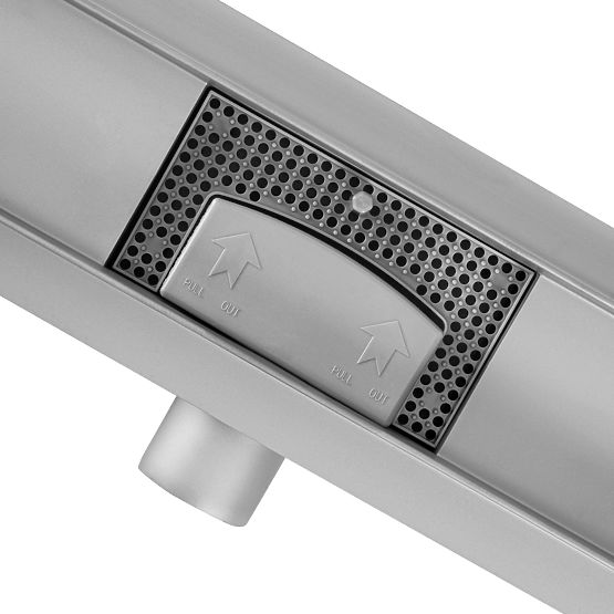 Linearna odtočna kanaleta REA Neox KRTAČENO JEKLO 50