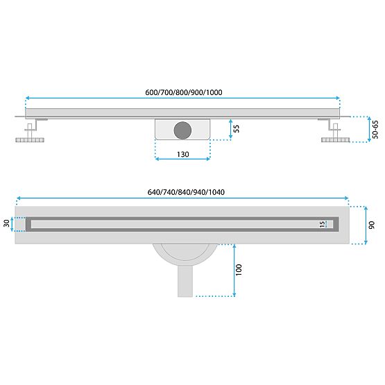 Linearna odtok REA NEOX SLIM PRO krtačena baker 80