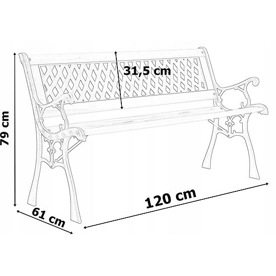 Litoželezna vrtna klop KARO