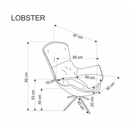 LOBSTER bež fotelj za sprostitev