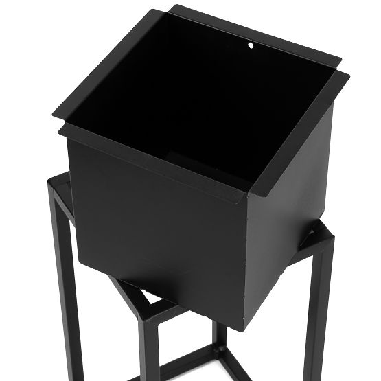 Loftovski cvetlični lonec Concove 60 cm črn