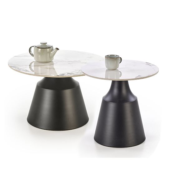 MAGNETA komplet 2 klopi, beli marmor / črna (2p=1ks)