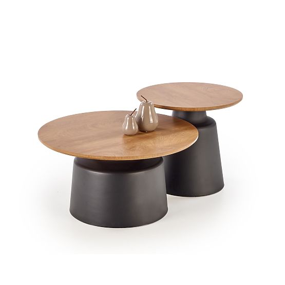 MALOMI komplet 2 klopi, naravna/črna (2p=1ks)