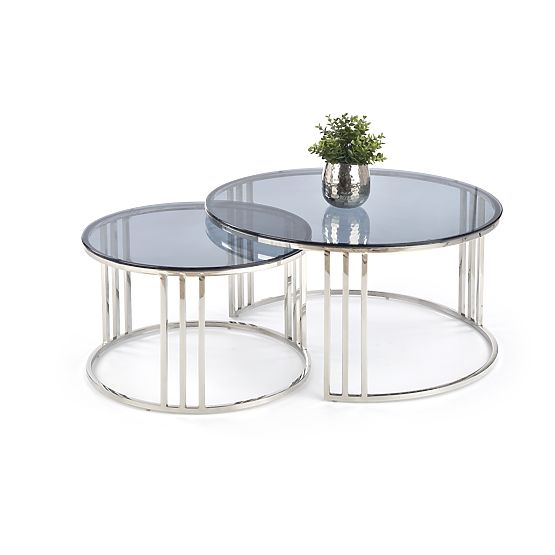 MERCURY komplet 2 klopi, okvir - srebrn, steklo - dimljeno (1p=1ks)