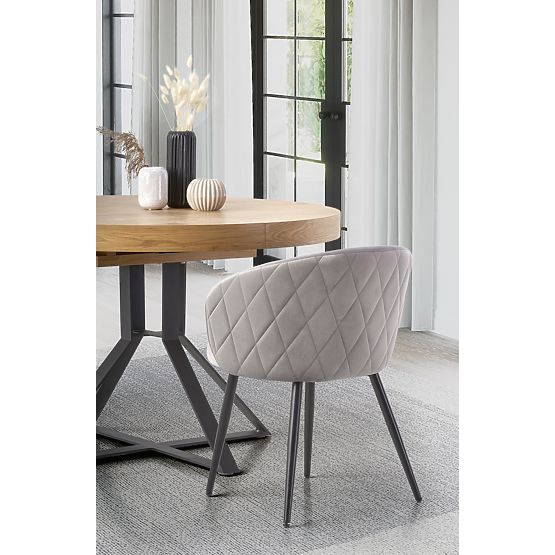 MERCY raztegljiva miza, plošča - zlati hrast, noge - črne (2p=1ks)