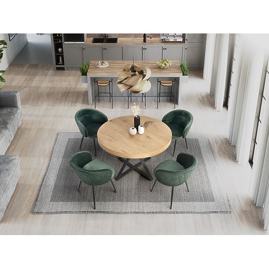 MERCY raztegljiva miza, plošča - zlati hrast, noge - črne (2p=1ks)