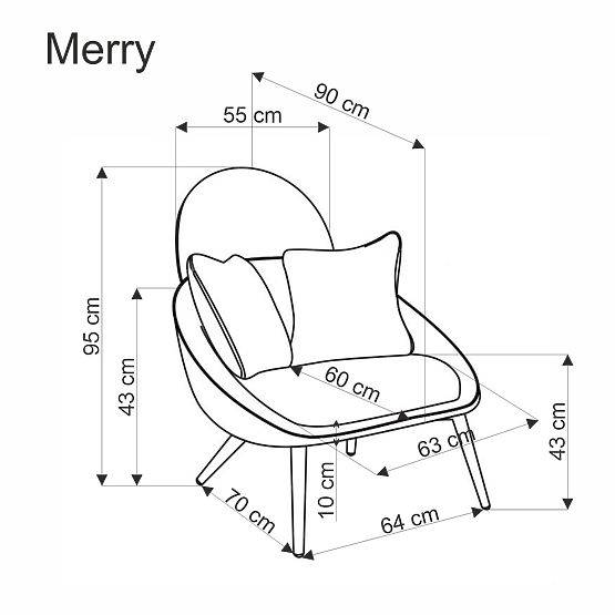 MERRY sprostitveni stol, krem (1p=1ks)