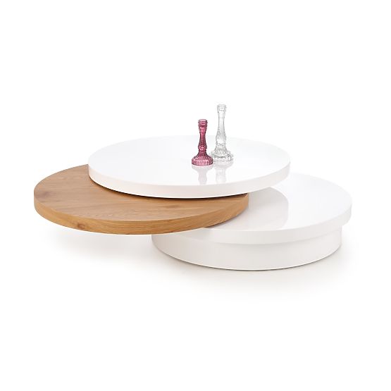 MICHELLE konferenčna miza bela / zlati hrast (1p=1ks)