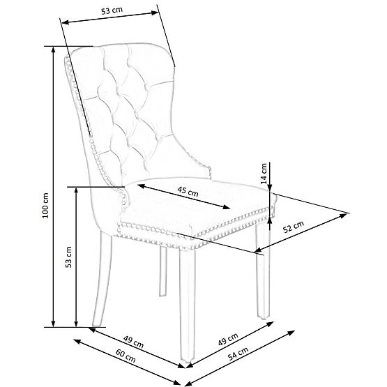 MIYA stol črna / prevleka: bež (1p=2ks)