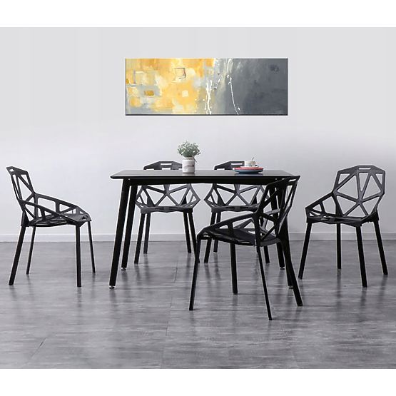 Moderen čipkast stol VECTOR črn