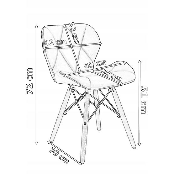 Moderen oblazinjen stol MURET črna