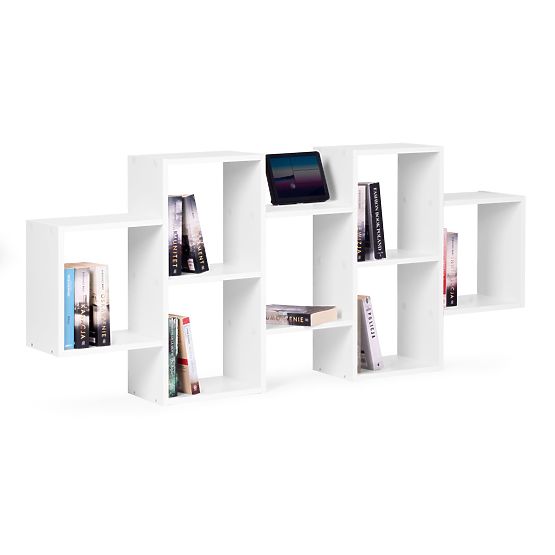 Moderna viseča polica z 8 policami bela