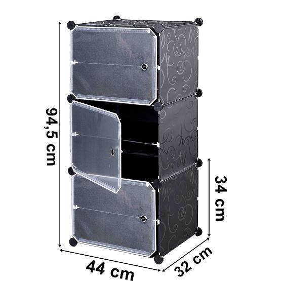 Modularna omara za čevlje Pola črna