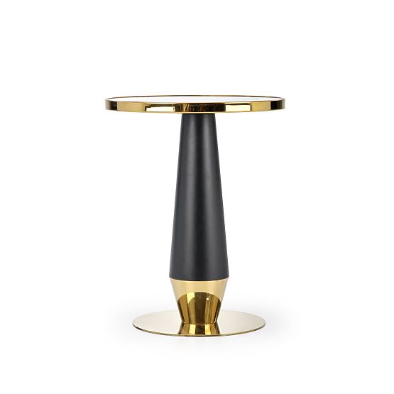 MOLINA okrogla miza, črni marmor / črna / zlata (2p=1ks)