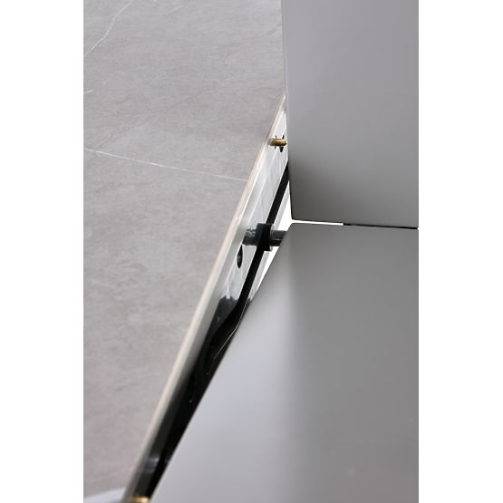 MUSCAT raztegljiva miza plošča - sivi marmor, noga - svetlo siva / zlata