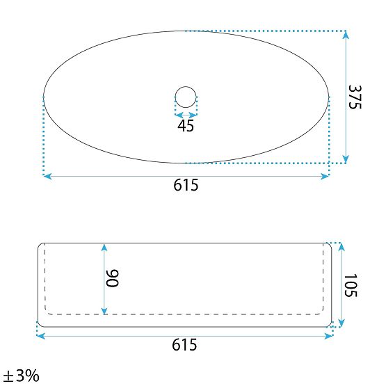 Nadgradni umivalnik Rea ADRIANA