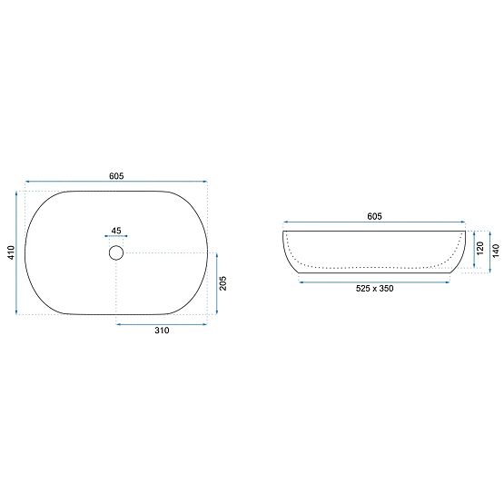 Nadgradni umivalnik Rea CLEO 61 BLACK AIAX MATT