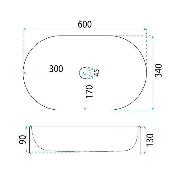 Nadgradni umivalnik Rea Vanda 61