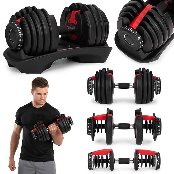 Nastavljiva litoželezna utež s podstavkom obremenitve 2,5-24 kg ModernHome