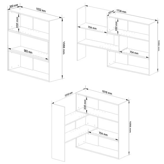 Nastavljiva polica mini TWIST - hrast sonoma