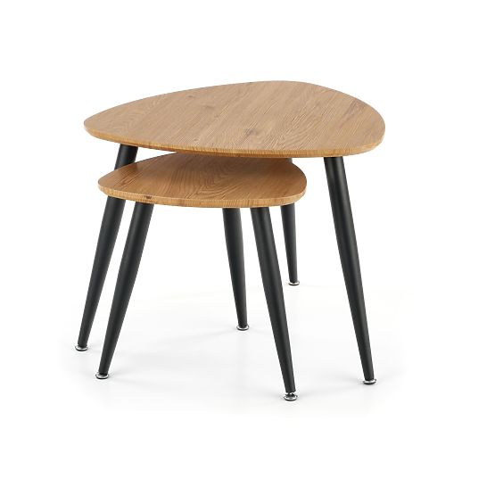 NICEA 2, komplet 2 klopi hrast zlati/črna