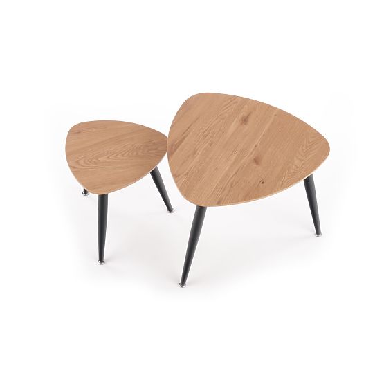 NICEA 2, komplet 2 klopi hrast zlati/črna